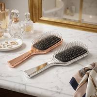 Brosse à cheveux professionnelle à coussin d'air massante, peigne démêlant à picots en acier électroplaqué, brosse antistatique en ABS pour le cuir chevelu