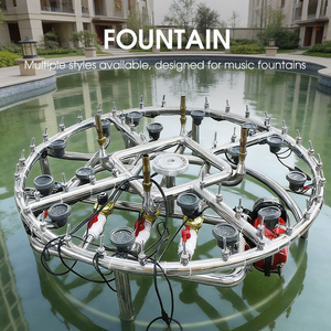 Fontaine de jardin extérieure moderne en acier inoxydable avec contrôleur d'eau et de musique dansante Ornement de forme circulaire fourni en usine - Product Image 1