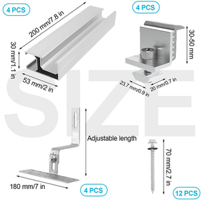 Aluminum Alloy Brackets Accessories Kit for Solar Thermal System for Tin Rooftop Installation for Flat Roof - Product Image 2