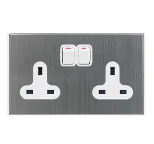 6 pin square plug socket with 2 switches