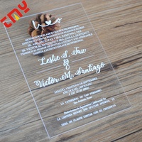 Carte de menu de mariage personnalisée en acrylique, invitation de mariage de luxe