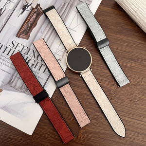 Bracelet de montre magnétique en silicone et cuir 18/20/22mm Boucle pliante réglable pour <span class=keywords><strong>Samsung</strong></span>, <span class=keywords><strong>Galaxy</strong></span>, Huawei <span class=keywords><strong>Fit</strong></span> 3 4 <span class=keywords><strong>Pro</strong></span> - Product Image 6