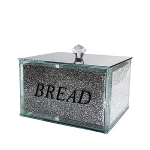 Contenitore per il Pane in <span class=keywords><strong>Vetro</strong></span> con Cristalli Luccicanti e Diamanti Frantumati, Porta Pane e Barattoli per la Cucina - Product Image 1