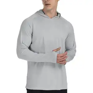 Custom Wholesale Cool Sun Protection Quick-Drying Lightweight Breathable Fabric Long Sleeve Thumb Hole Insert Men's Clothing