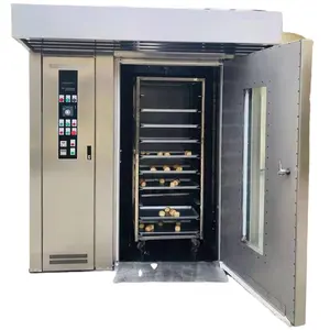 Máquina de panadería Industrial, horno eléctrico rotativo, 16 bandejas, 32 bandejas, 64 bandejas