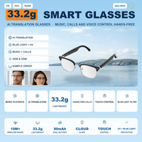 Lunettes de traduction simultanée HY1011 AI, 172 langues, interprétation en temps réel, voix vers texte, précision de 98 %