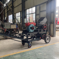 Concasseur à marteaux diesel portable Shimeite, haute efficacité, 1-20t/h, pour la concassage de pierres, modèle le plus vendu