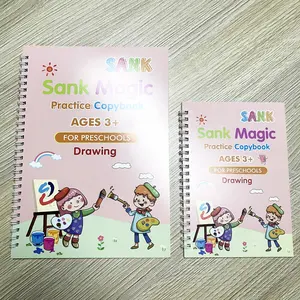 Nova Chegada de Grande Porte Crianças Caligrafia Inglês Afundou Prática Magia Caderno para Preschool