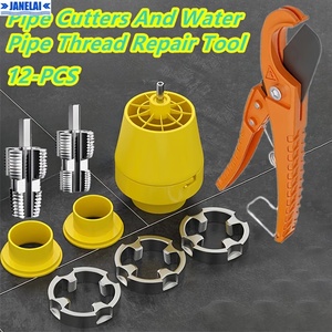 Juego de 12 Cortatubos y Herramientas para Reparación de Roscas de Tuberías de Agua, Dispositivo de Roscado Tipo Taladro Eléctrico, Juego de Matrices para Roscas de Tuberías de Agua PPR - Product Image 2