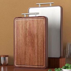Planche à découper double face en bambou, acier inoxydable 304, utilisation en cuisine, écologique - Product Image 4