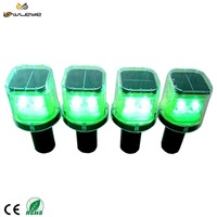 Feu de signalisation routière solaire ultra-lumineux 6 LED IP66 en plastique mince, étanche et clignotant pour la sécurité routière