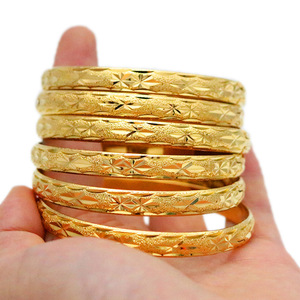 UWIN Open Cuff Gold Tone <strong>Bangle</strong> Star <strong>Engraved</strong> Multi-Shaped Fashion Women Jewelry for Daily Wear Vacuum Plated Open <strong>Bangle</strong> - Product Image 1