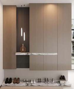 Mueble Zapatero de Madera Minimalista Moderno con Panel de Entrada Personalizable para Sala de Estar Moderna, Hoteles, Apartamentos y Almacenes - Product Image 2