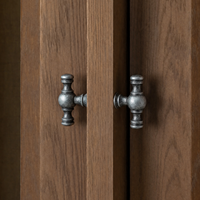 Poignées de porte de placard en laiton H59 argenté antique, style minimaliste français, pour meubles de cuisine, armoire et tiroirs