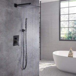 Горячая Распродажа матовый черный латунный Смеситель для душа высокого качества для ванной комнаты скрытый Набор смесителей для душа - Product Image 2