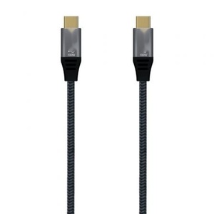 Cable USB 3.2 Tipo-C 20 Gbps 100 W, Macho a Macho, 1 m, Gris - Conexión Rápida para Carga y Transferencia de Datos. - Product Image 1