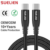 Kabel USB C ke USB C 60W Pd OEM Merek Anda, Kabel Pengisi Daya Usb c 1M 2M 3M Tembaga Murni 3A Pengisian Cepat Kabel Data untuk Ponsel