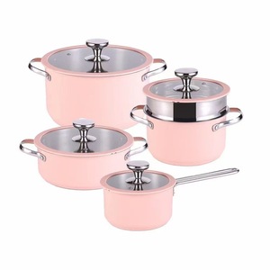 Conjunto de Utensílios de Cozinha em Aço Inoxidável 304 Popular, Rosa, com Fundo Espesso de 3 Camadas, Conjunto de Panela de Sopa em Aço Inoxidável com Vaporera - Product Image 6