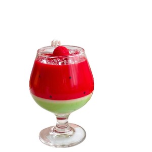 Creative Food Imitation Watermelon Slush Scented Candle Soy Wax Glass <b>Cup</b> Home Shooting Decor Present - Product Image 6