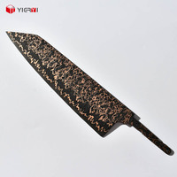 Luxuriöse Schwarz-Gold-Kupfer-Damast-Messerklingen DIY Kiritsuke Küchen-Bunka-Messerklingen Rohlinge ohne Griff