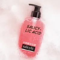 Custom Private LabelสมุนไพรธรรมชาติOrganic Body Wash Salicylic AcidกำจัดไรAnti-Acneเจลอาบน้ำ