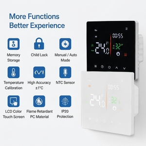 Thermostat mural intelligent à commande vocale contrôlé par application, écran OLED, compatible Wi-Fi, compatible iOS/Android, pour la maison - Product Image 6