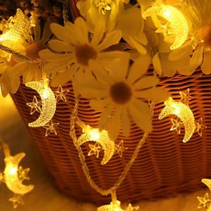 Guirnalda de <span class=keywords><strong>luces</strong></span> LED con forma de luna y estrella para el hogar, <span class=keywords><strong>luces</strong></span> de hadas con batería, <span class=keywords><strong>luces</strong></span> parpadeantes para Año Nuevo, decoraciones navideñas - Product Image 1
