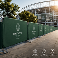 Bâche de protection personnalisée en gros, clôture de contrôle des foules, bannière publicitaire extérieure, vente directe usine, OEM, résistant aux UV, durable, USA, Royaume-Uni