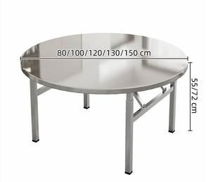 Table de banquet pliante ronde en acier inoxydable résistante à l'eau <span class=keywords><strong>pour</strong></span> hôtel moderne, <span class=keywords><strong>barbecue</strong></span> extérieur, <span class=keywords><strong>location</strong></span> <span class=keywords><strong>pour</strong></span> la maison - Product Image 6