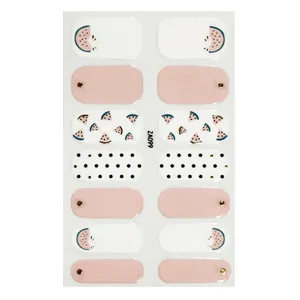 Wholesale Nail Wraps Popular Easy To Use New Arrival White Red Sticker Nail Supplies Pink Nail art Decals