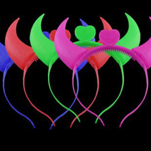 <span class=keywords><strong>Corne</strong></span> de démon rougeoyante I239 avec couvre-chef léger bandeau scintillant bois fluorescents Gala Concert danse accessoires de Costume de fête - Product Image 1