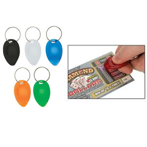 Logo de promotion sur le grattoir de billet de loterie en plastique avec porte-clés en forme de goutte d'eau - Product Image 4