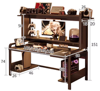 Bureau d'ordinateur en métal avec étagère intégrée et ensemble table et chaise de gaming pour chambre à coucher et usage domestique