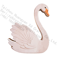 Sculpture Cygne en Bois Décoratif Faite à la Main, Design Superposé, Ornement Rustique pour Table, Étagère ou Cheminée, Cadeau Blanc Cuivre
