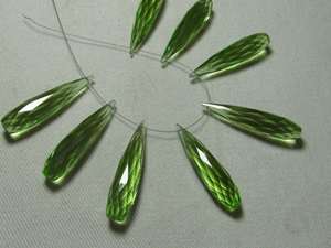 Gorgeous Grapes Green Quartz 4 <b>Matched</b> Pair <b>Long</b> Tear Drops 8x35mm Loose Gemstones for Jewelry Making India - Product Image 5