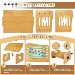 Reposapiés de madera Reposapiés personalizado debajo del escritorio Reposapiés ajustable de bambú debajo del escritorio - Product Image 6