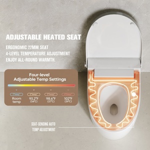 Inodoro Inteligente <span class=keywords><strong>MUBI</strong></span> de Cerámica con Sifón en Forma de <span class=keywords><strong>S</strong></span> Alargado, Asiento con Calefacción, Bidé Automático Montado en el Suelo, Artículos Sanitarios - Product Image 4