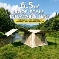 Tente de camping gonflable imperméable de 6,5 m² avec grand auvent, tissu Oxford 300D, tente familiale pour le glamping en plein air