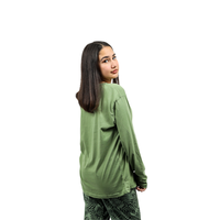 Conjunto de Pijama de Algodón Suave para Mujer, Tejido Casual, Manga Larga, Pantalones con Diseño Calado, Cintura Elástica, Ropa de Dormir para Primavera, ODM