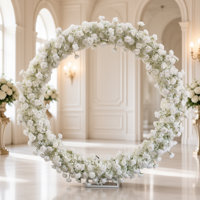 Arche de fleurs artificielles bleues et blanches BBGS pour mariage, toile de fond florale en soie, support personnalisé pour photographie, décoration d'événements