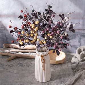 Branche artificielle de baies d'églantier de 43 cm, style couleurs vintage réalistes, pour centre de table et décoration de mariage - Product Image 2