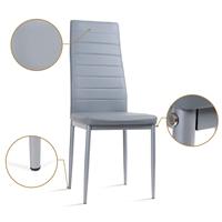 Ensemble de meubles de restaurant 7 pièces : table à manger moderne avec 6 chaises, table à manger en verre trempé avec miroir