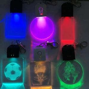Mini <span class=keywords><strong>LED</strong></span> ánh sáng ban đêm Logo đèn sáng tạo Acrylic ánh sáng <span class=keywords><strong>LED</strong></span> móc chìa khóa mặt dây chuyền sạc Phụ Kiện Móc Chìa khóa ánh sáng Móc chìa khóa - Product Image 6
