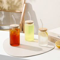 Verres à boire sans BPA de 20 oz - 8 verres avec couvercles en bambou et pailles, compatibles lave-vaisselle