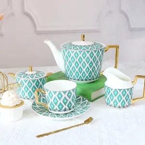 Китайский поставщик, набор чайных чашек из костяного фарфора, современный фарфоровый чайный набор для свадьбы