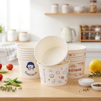 Gobelets en papier jetables de qualité alimentaire, écologiques, à paroi simple, revêtus de PE, avec motif de dessin animé mignon, de couleur personnalisée, multi-tailles, résistants à l'huile et à l'eau