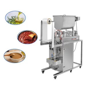 With Mixer Liquid Paste Automatic Packing Machine Shampoo Beverage Perfume Ketchup Water Filling Packaging Machine