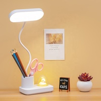 Lampe de bureau LED personnalisée avec chargeur USB, lampe de lecture, canard jaune, lampe de bureau avec porte-stylo