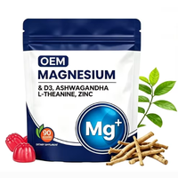 Complément alimentaire pour adultes en gommes au magnésium OEM avec vitamine D3, ashwagandha, L-théanine et zinc pour le soulagement du stress