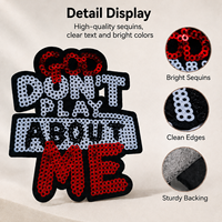 Patchs de lettres personnalisés en sequins, citation inspirante sur la foi, appliqué brodé thermocollant pour vêtements